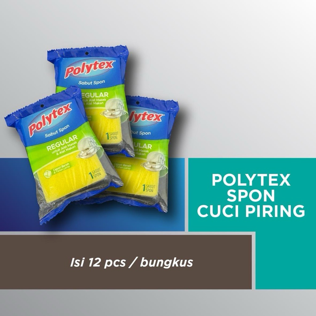 Jual Spons Cuci Piring Polytex Reguler (12pcs) | Shopee Indonesia
