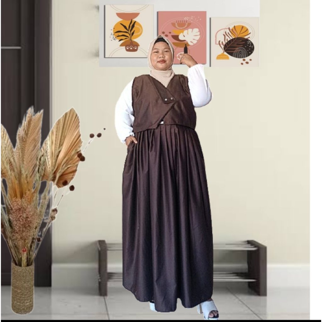 Jual SET ROMPI VEST KOREAN STYLE LD 110-140 JUMBO | Shopee Indonesia