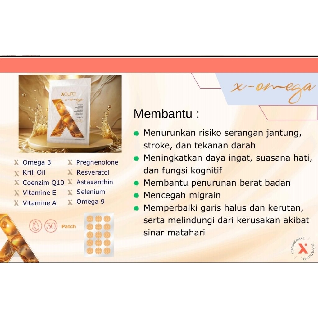 Jual OMEGA3 PATCH TRANSDERMAL ORIGINAL XAURA | 15 PCS | Shopee Indonesia