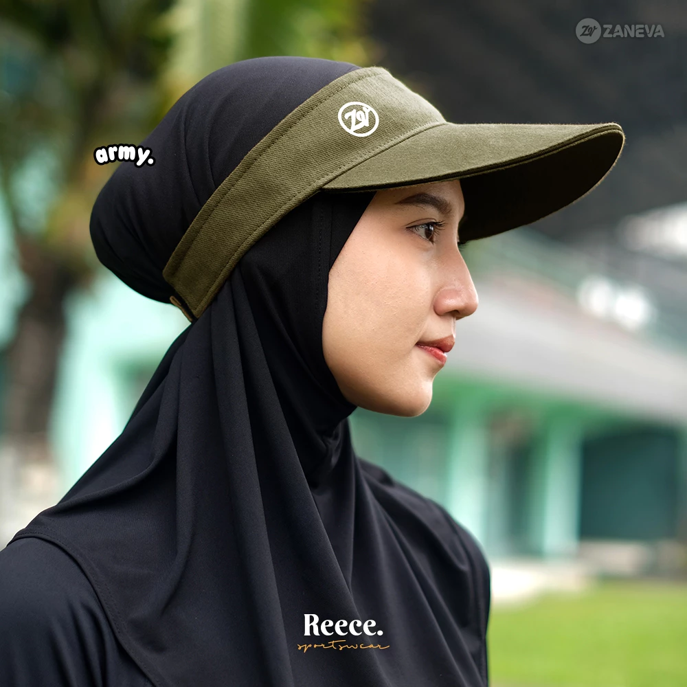 Zaneva Reece Visor Topi Sport untuk Golf Tenis Jogging dan Olahraga Modern Kekinian