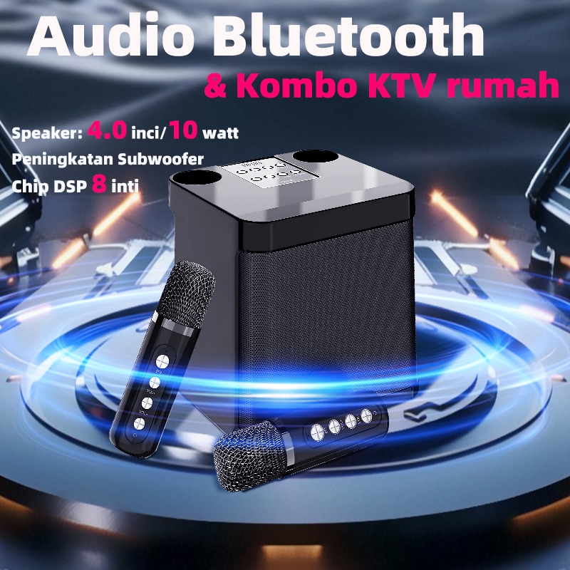 Jual Speaker Bluetooth Karaoke 2 mic Speaker aktif bluetooth full bass ...