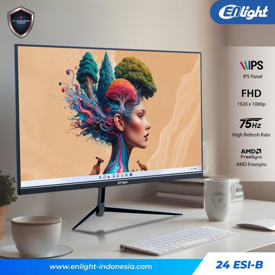 Jual Monitor LCD Enlight 24ESI-B 24 Inch Frameless Full HD IPS 75Hz 2ms ...