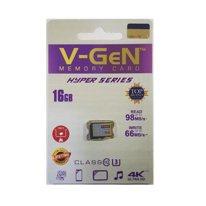 Jual memory V-GEN 16GB hyper seriess class 10 memory card read 98mb/s ...