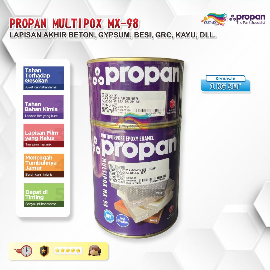 Jual PROPAN CAT LANTAI EPOXY MULTIPOX MX-98 1 LITER | Shopee Indonesia