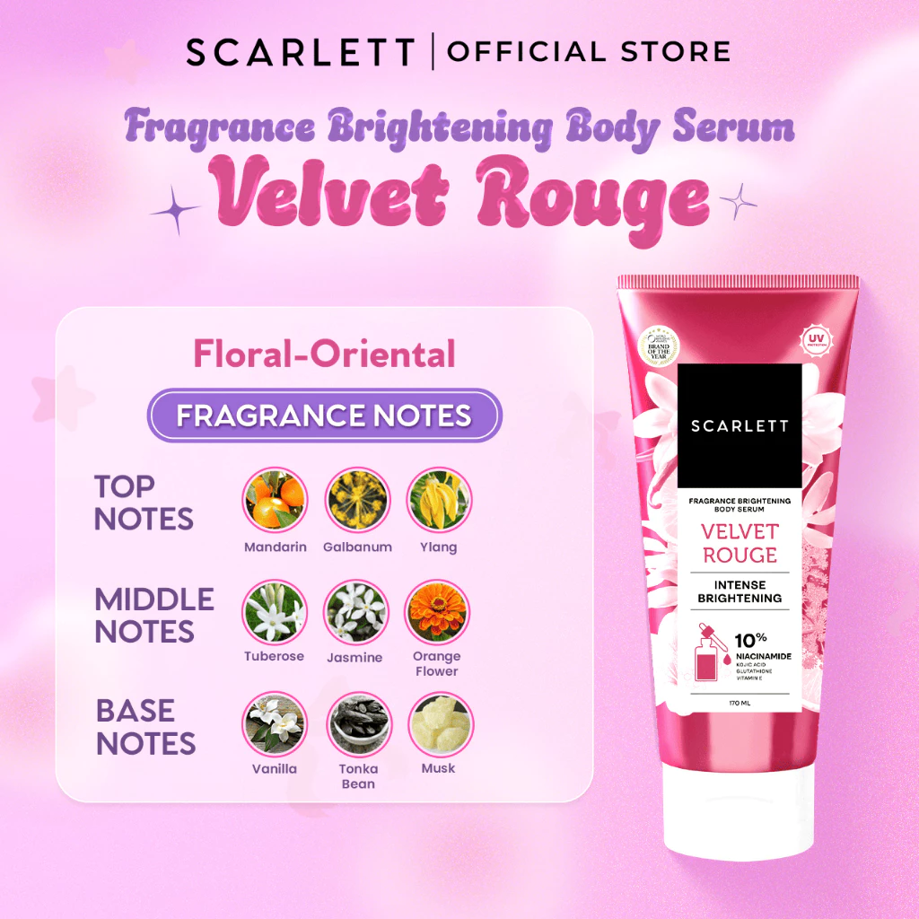 Scarlett Fragrance Serum Brightening Body 170ml Velvet Rouge dan Purple Kiss