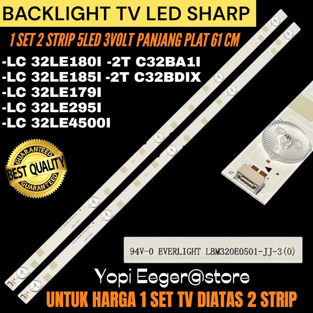 Jual BACKLIGHT TV LED SHARP 32 INCH LC-32LE185I- LC-32LE180I- LC ...
