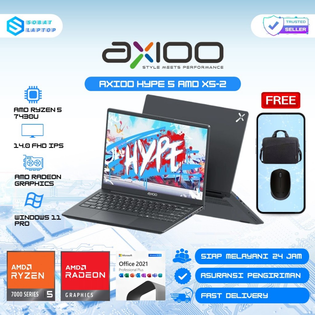 Jual Laptop Axioo Hype 5 AMD X5-2 AMD Ryzen 5 7430U RAM 32GB 1TB SSD ...