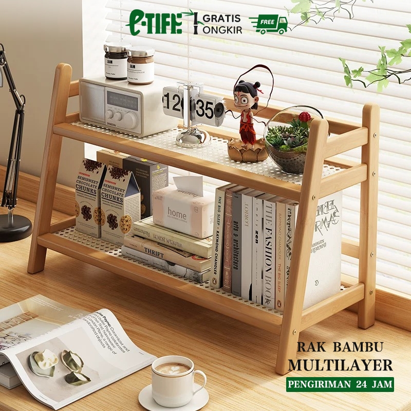 Jual E-TlFE Desktop Rak/ Rak Kayu Serbaguna/Meja Rak/ Meja Aesthetic ...