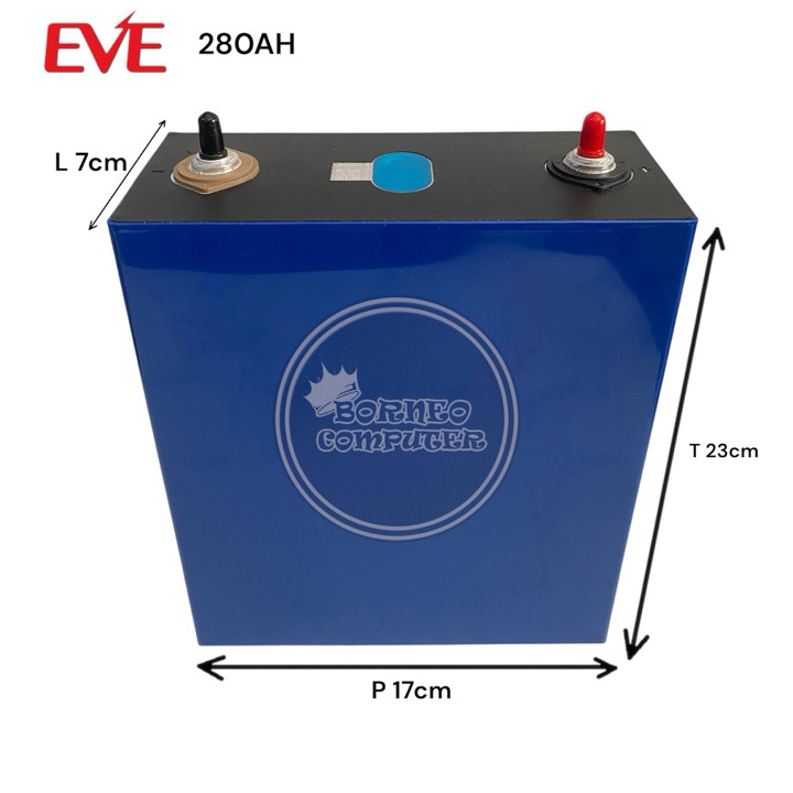 BATTERY EVE LIFEPO4 3.2V 280AH ORIGINAL BARU MAX CONTINUE DISCHARGE 1C
