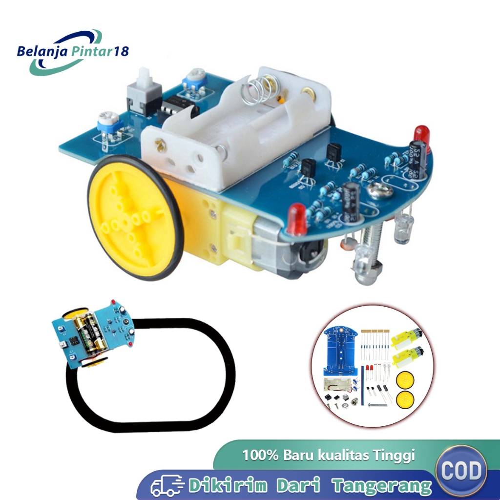 Jual DIY Line Tracking Smart Car Robot Pintar Mengikuti Garis Mainan ...