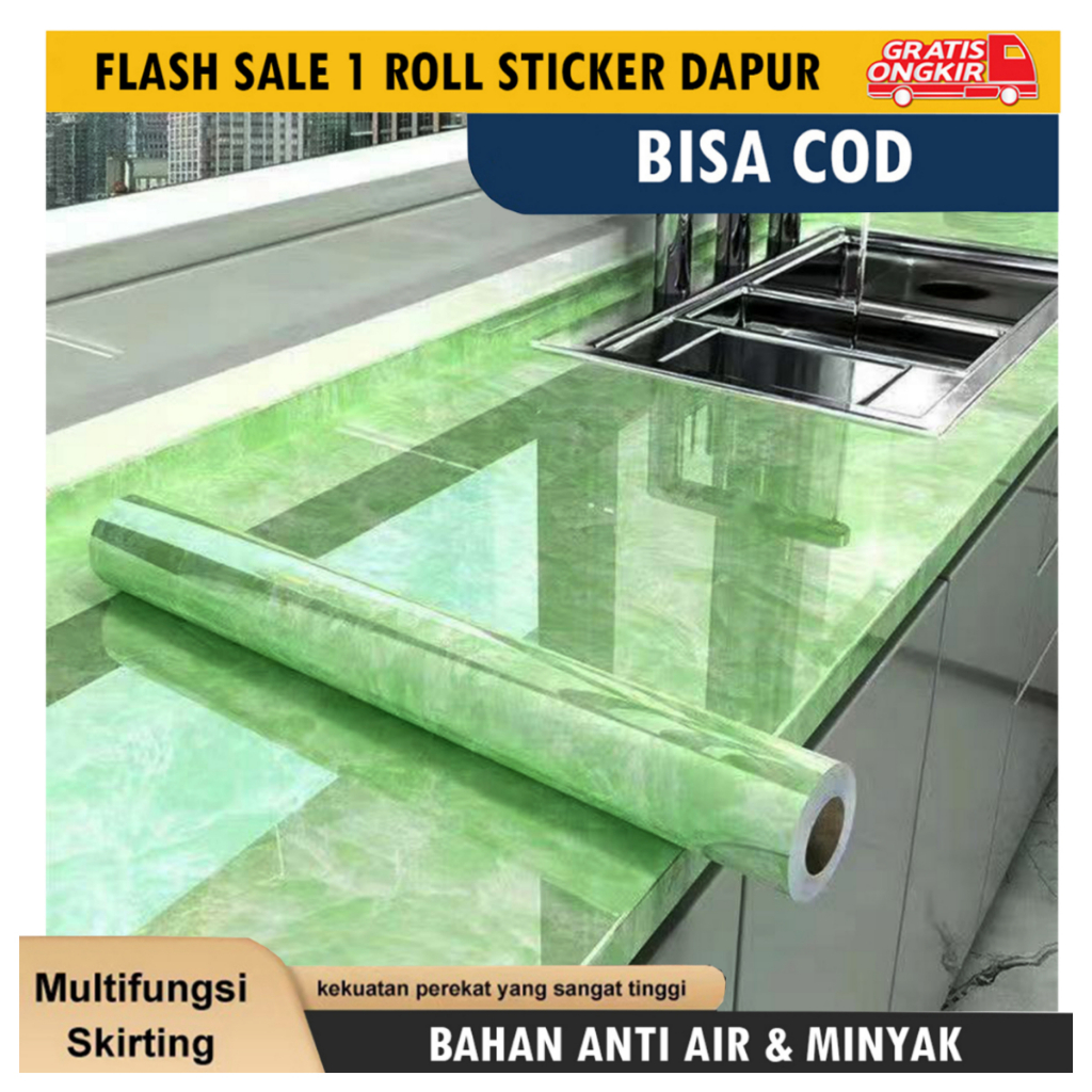 Jual Sticker Dapur Anti Air Anti Minyak Tahan Panas 60CM*3M Wallpaper ...