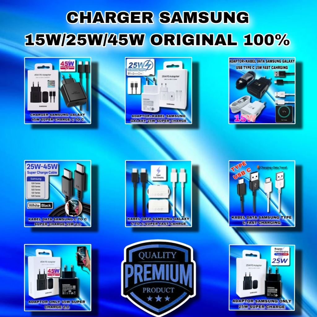 Jual (PROMO) Carger Adaptor + Kabel Samsung 45W / 25W 15W USB Type C ...