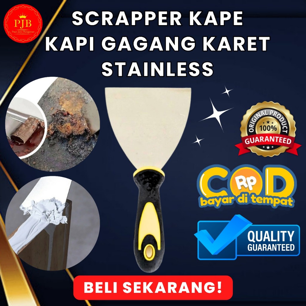 Jual SCRAPPER KAPE / KAPI GAGANG KARET STAINLESS MULTIFUNGSI 100% ...
