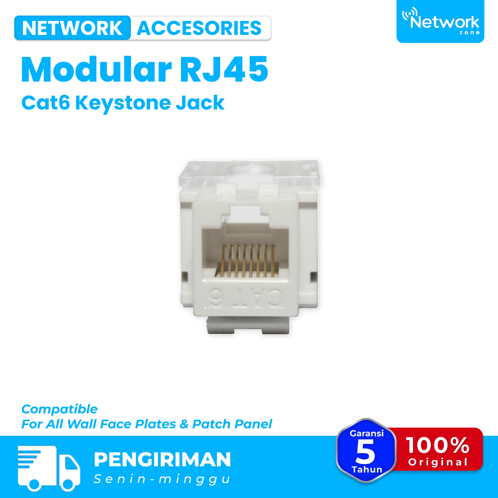 Jual Modular RJ45 Cat6 / Cat6 Keystone Jack | Shopee Indonesia