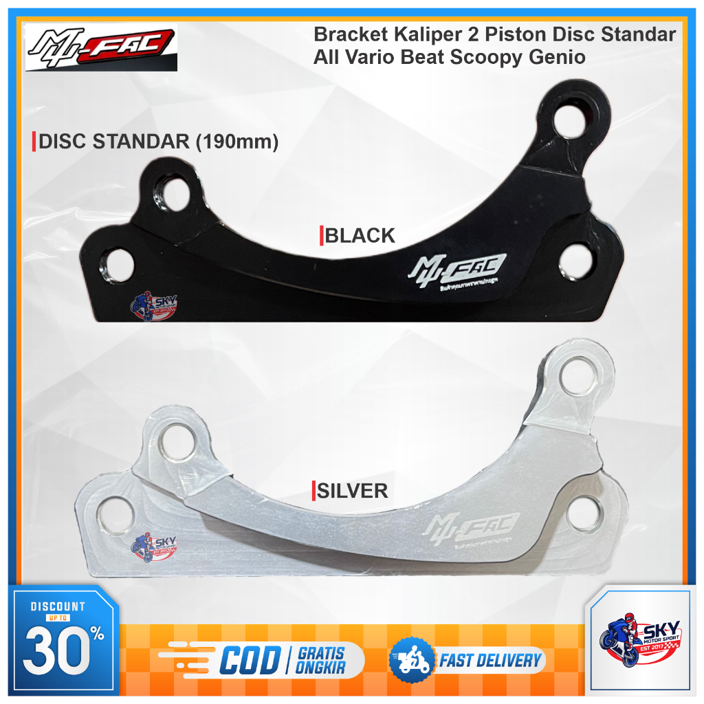 Jual Bracket Kaliper 2 Piston 2p Vario Beat Scoopy Disc Standar 190mm ...