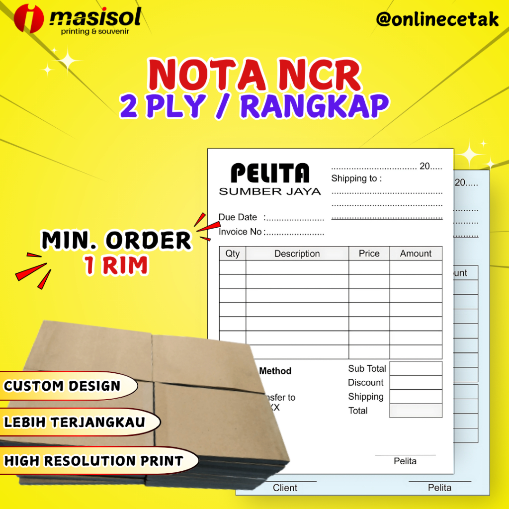 Jual Nota Tembusan 2 Rangkap / 2 Ply custom desain | Shopee Indonesia