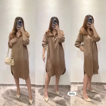 Wear Cameo Samantha Linen Dress ShirtDress Linen Casual Wanita Soft Panjang