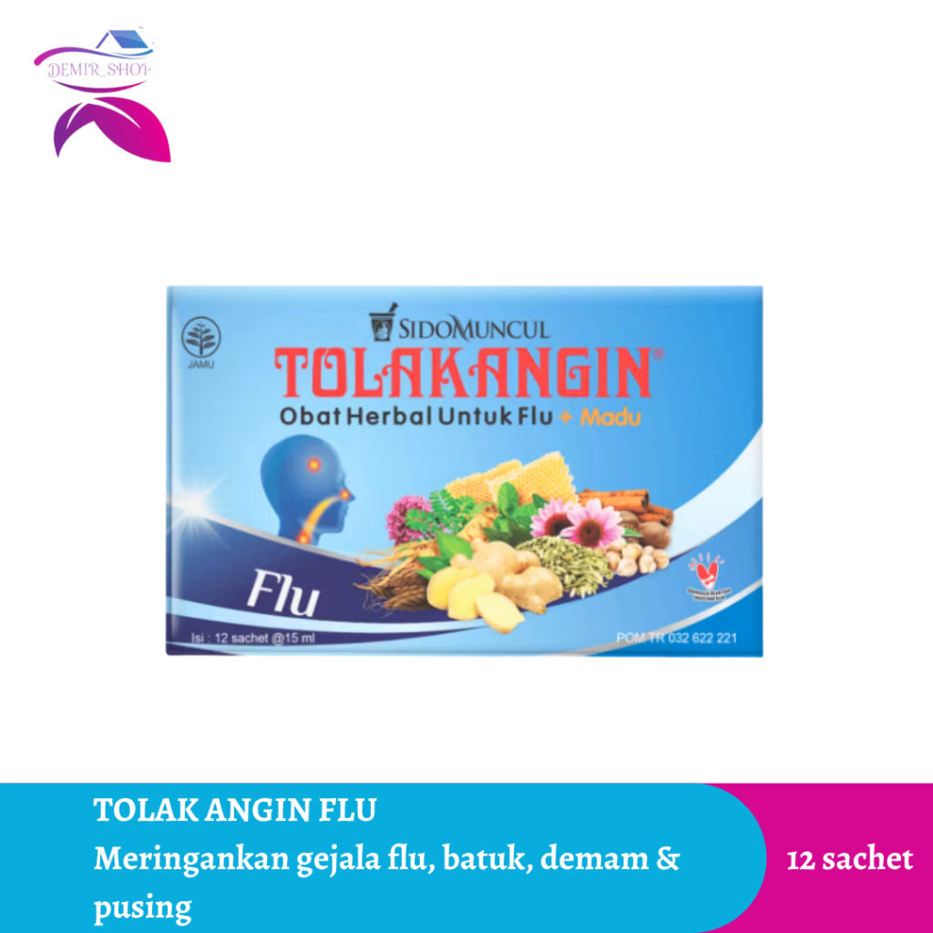 Jual Tolak Angin Flu Box 12 Sachet / Meringankan Gejala Flu Batuk Demam ...