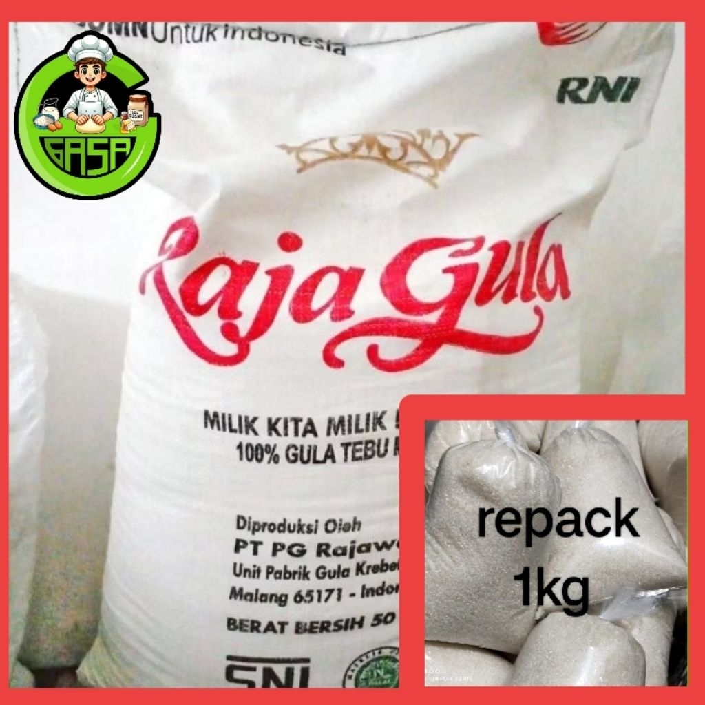 Jual GULA PASIR CRYSTAL RAJA GULA REPACK 1 kg | Shopee Indonesia