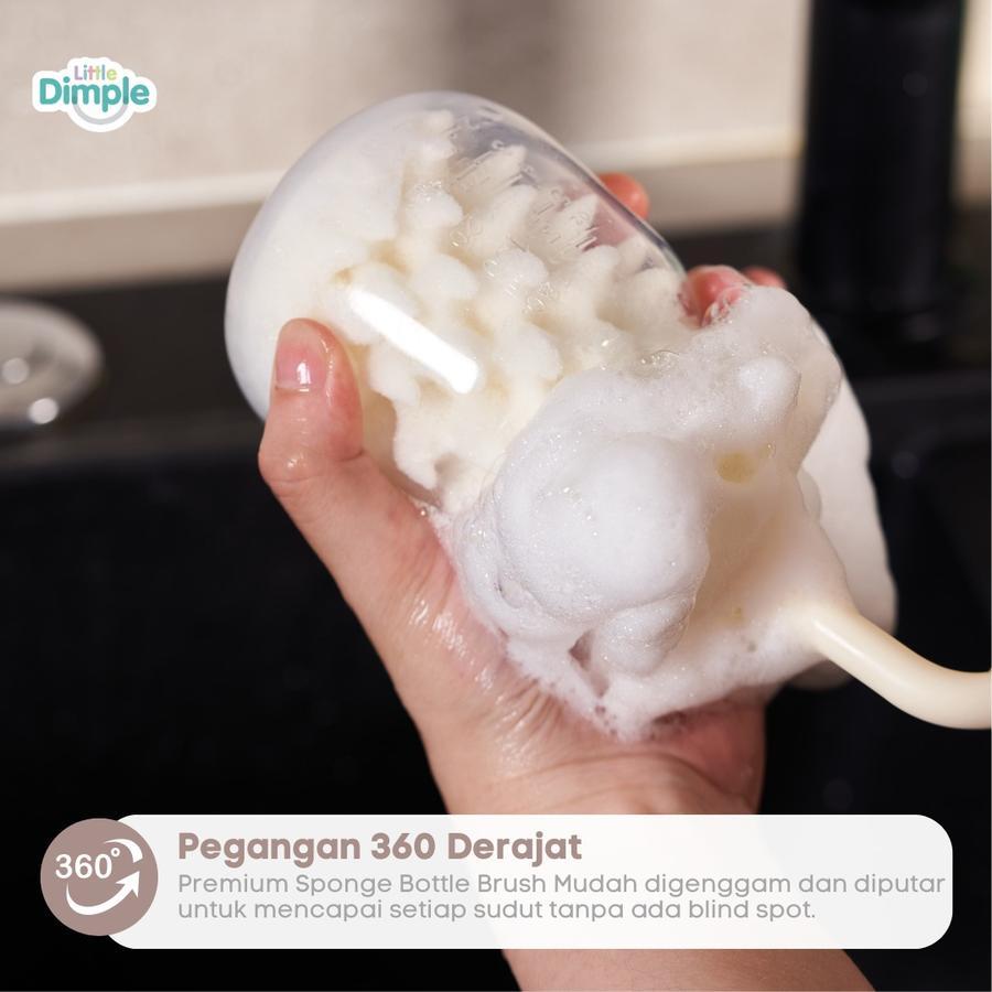Jual Little Dimple 3in1 Premium Sponge Bottle Brush Little Dimple ...