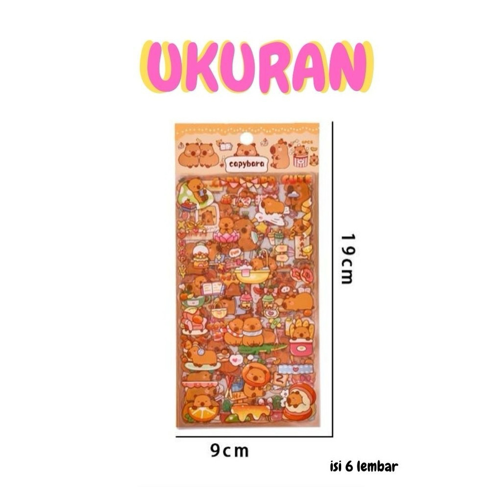 Jual Sticker Capybara Cute Isi 6 Lembar Stiker Lucu Motif Kapibara ...