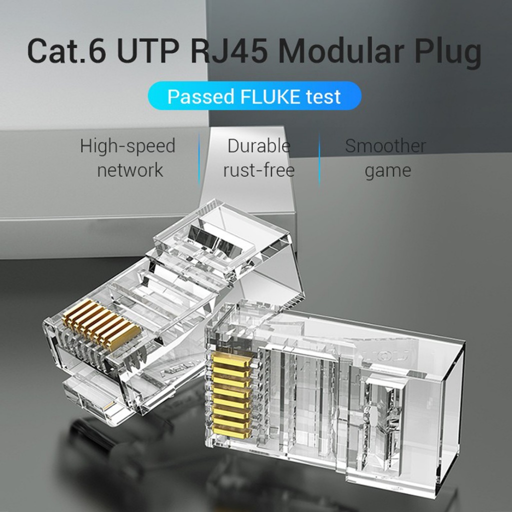 Jual Vention Konektor RJ45 Cat6 UTP Modular Gigabit Jack Plug Connector ...