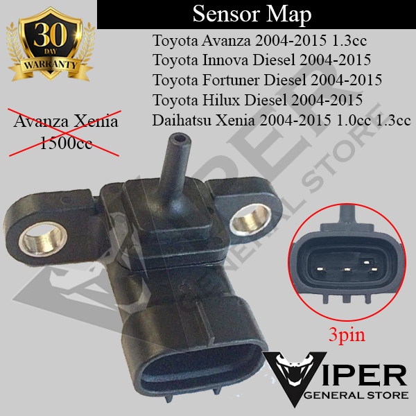Jual Sensor MAP Toyota Avanza Xenia 1000cc 1300cc Innova Fortuner Hilux ...