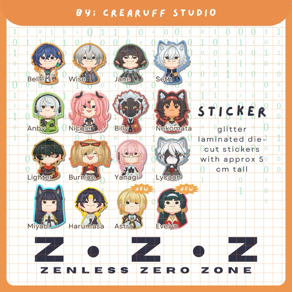 Jual [CREARUFF STUDIO] Zenless Zone Zero | ZZZ Sticker / stiker ...