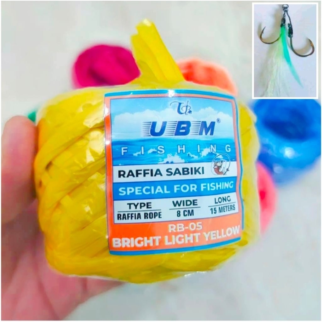 Jual Rafia sabiki Cap UBM kode RB rafia bangka rafia umpan rafia cap ...