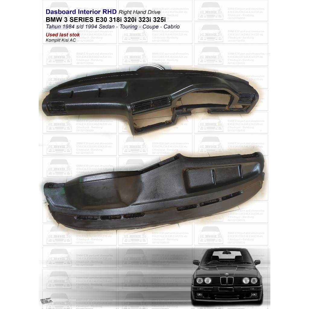 Jual Dasboard Interior RHD Right Hand Drive BMW 3 SERIES E30 318i 320i ...