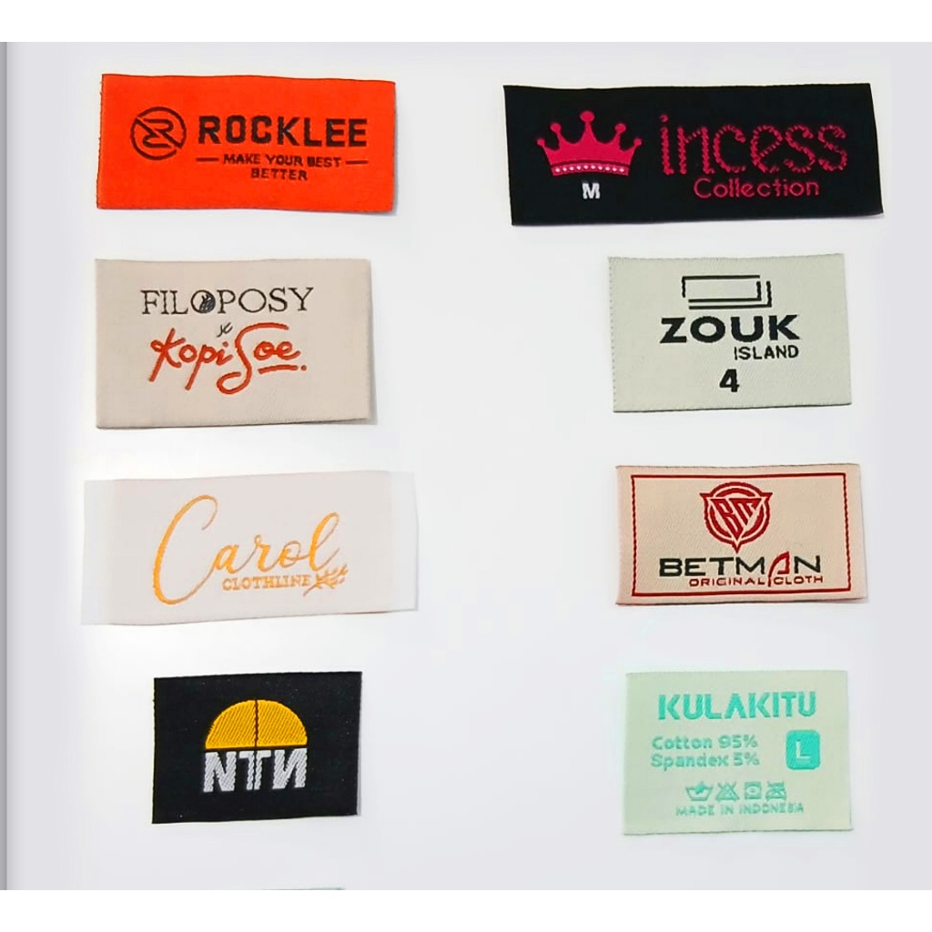 Jual H2 : Label Woven Rajut Brand Merk Custom, ukuran max. 3,3x8cm ...