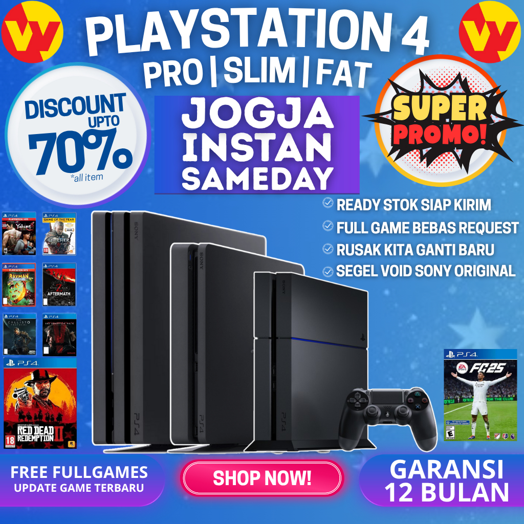 Ps4 Slim Playstation Fat PS4 PRO PS4 SLIM PS4 FAT 500GB 1TB FULL