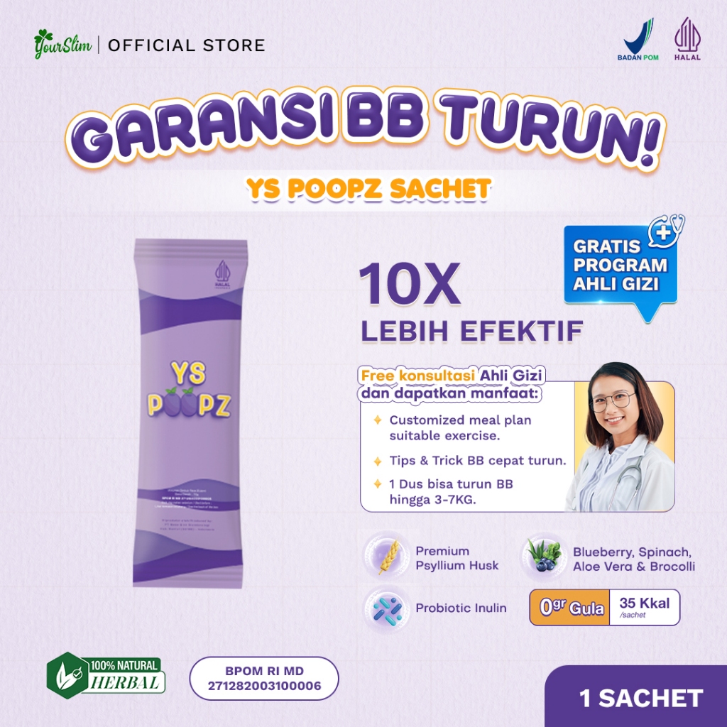 Jual YOURSLIM 1 sachet YS POOPZ | Shopee Indonesia