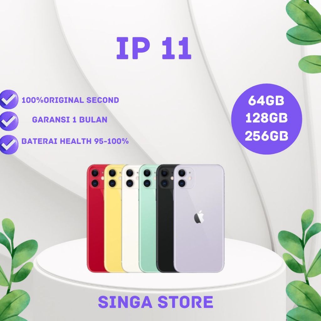 Jual IP 11 100% Original 64GB/128GB/256GB SECOND ORIGINAL FULLSET