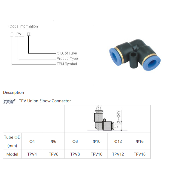 Jual MPV 4 Fitting Elbow Union Pneumatic selang 4mm x 4mm Fitting Slip ...