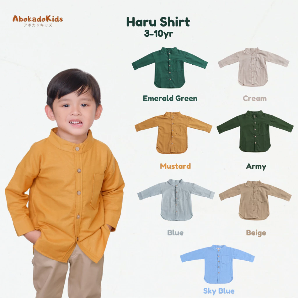 Haru Shirt – Kemeja Anak Laki-Laki / Baju Lengan Panjang Anak Premium