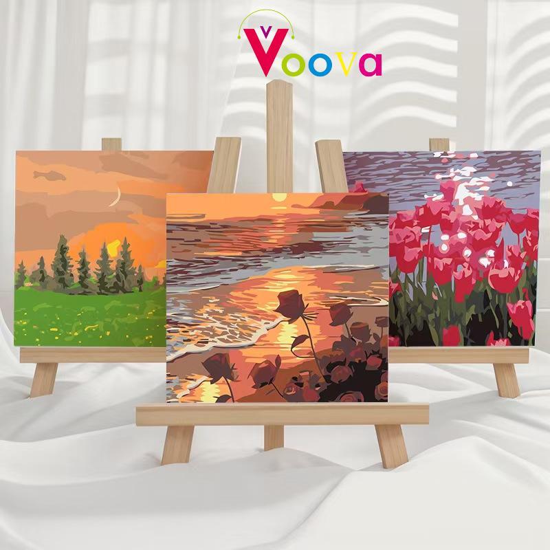 Jual VOOVA Paint by number 20 x 20cm Canvas Paint By Number Kit DIY ...