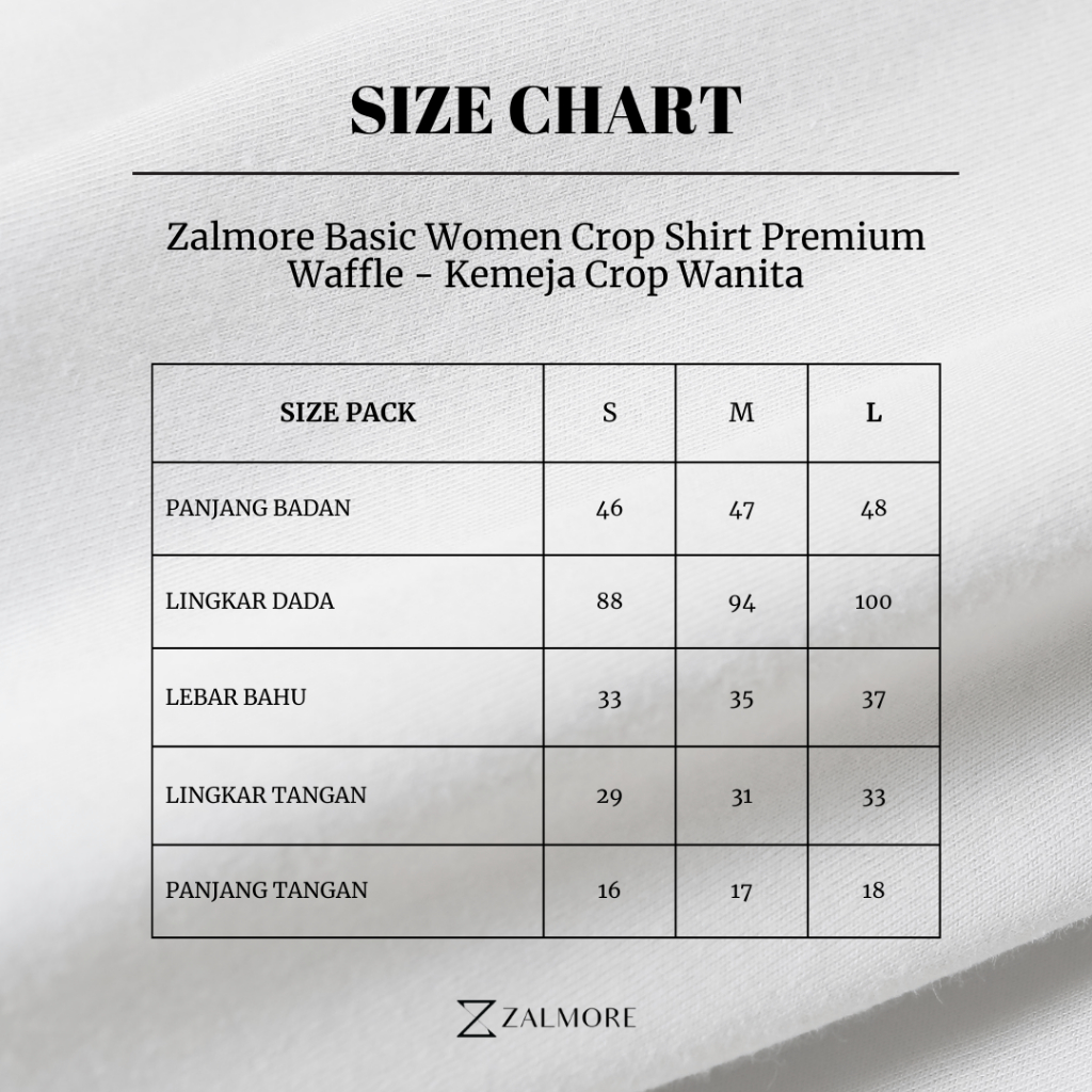 Product image Zalmore Women Basic Crop Shirt Premium LUMA Waffle - Kemeja Crop Wanita Lembut Anti Kusut 8