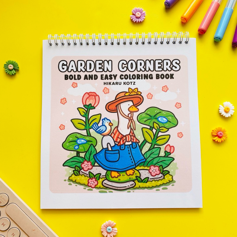 Jual Garden Corners Bold And Easy Coloring Book | Shopee Indonesia