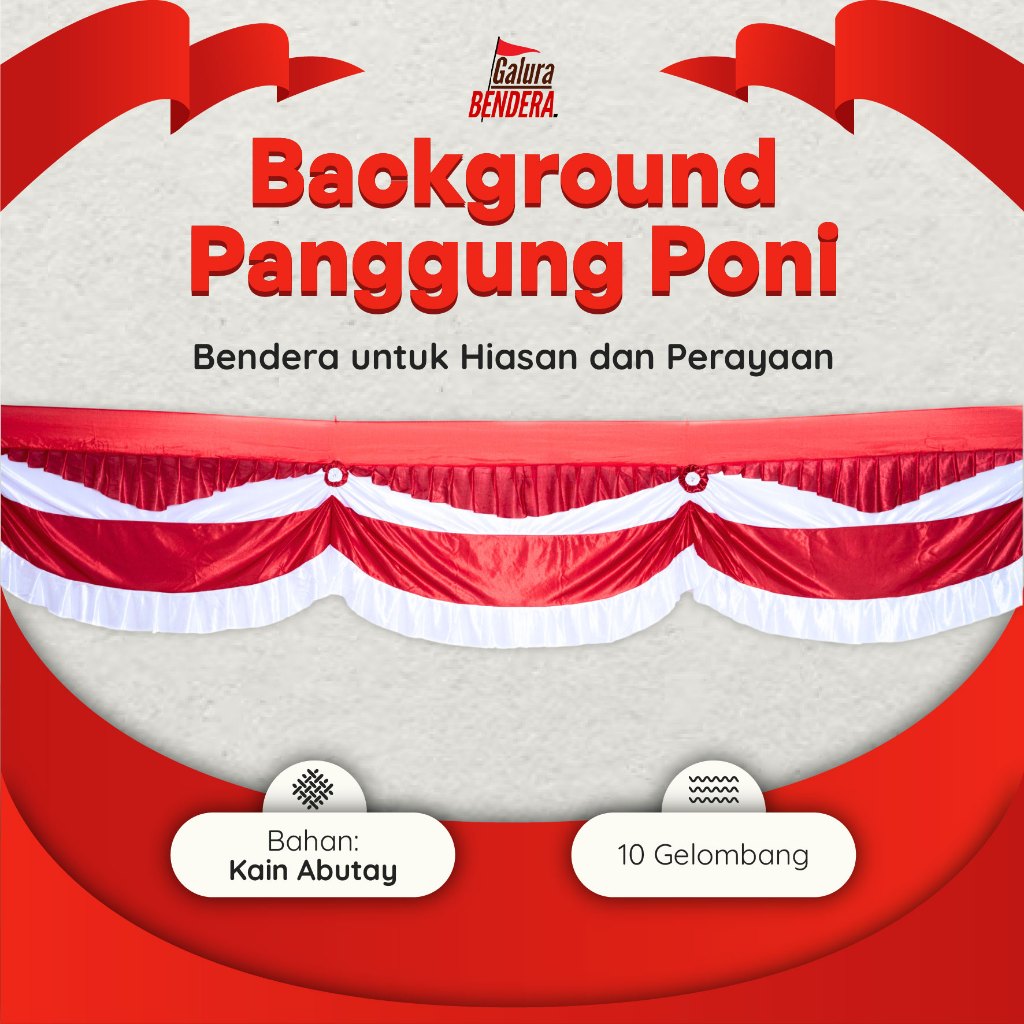 Jual Background Panggung Poni 10 Gelombang Dekorasi Bendera Merah Putih ...