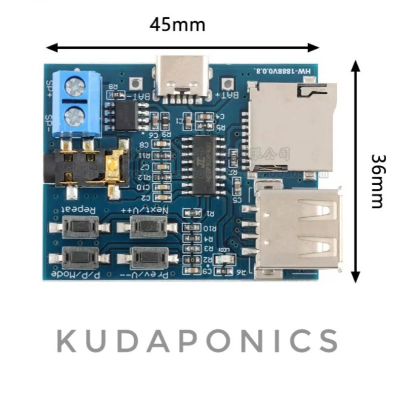 Jual Modul MP3 Player USB Type C Micro USB Decoder Amplifier USB ...