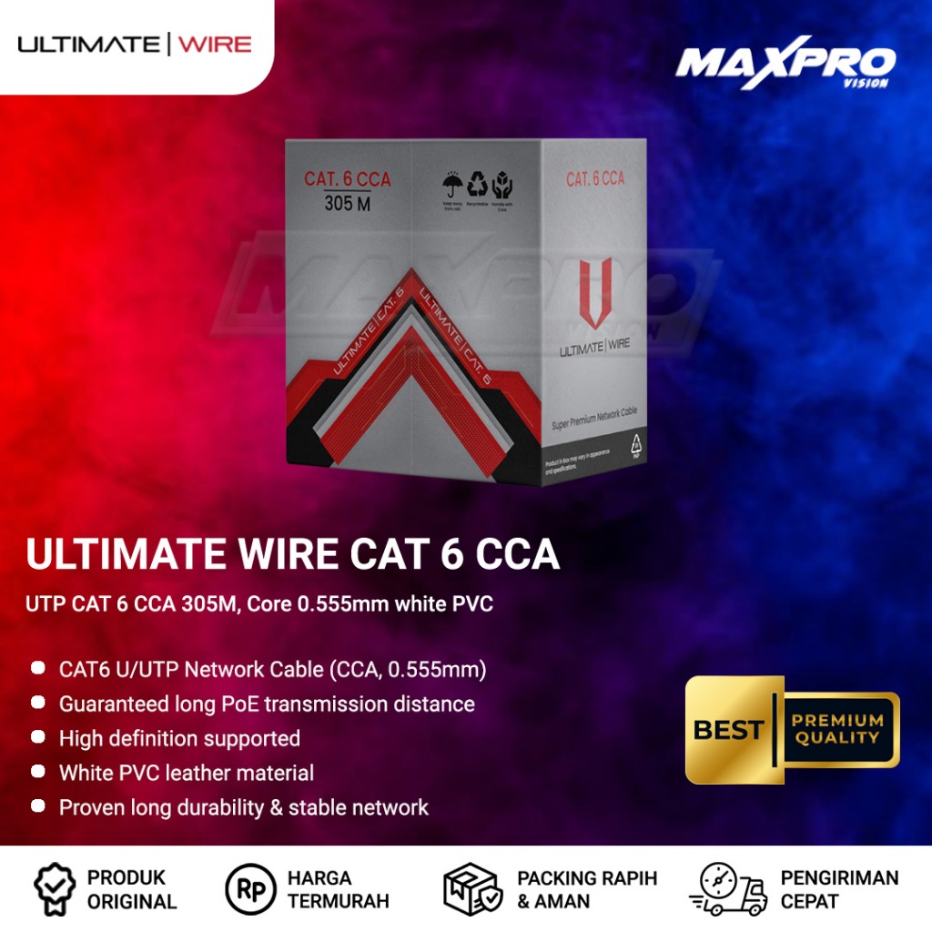 Jual ULTIMATE WIRE CAT 6 CCA - ULTIMATE WIRE UTP CAT 6 CCA 305M ...