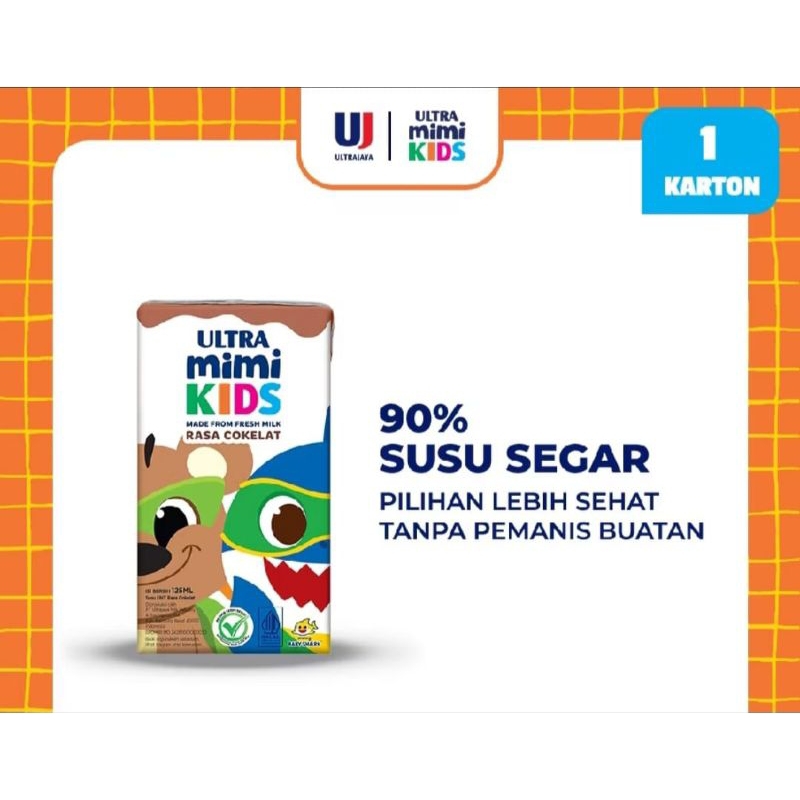 Jual SUSU ULTRA MIMI KIDS FULL CREAM 125 ML 125ML DUS KARTON / ULTRA ...