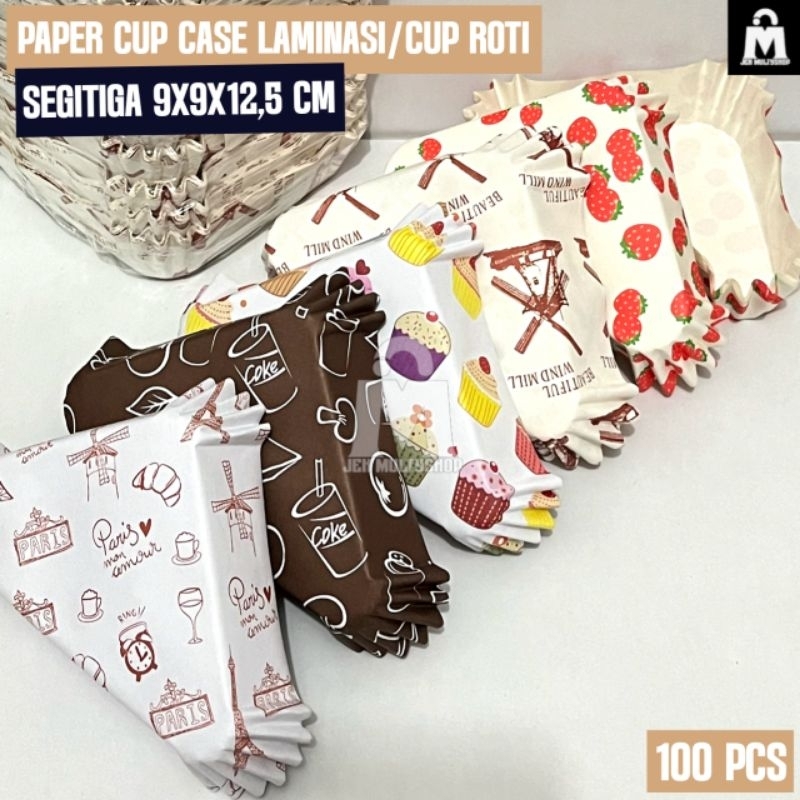 Jual Paper cup case segitiga/ Cup Roti Segitiga isi 100 pcs | Shopee ...