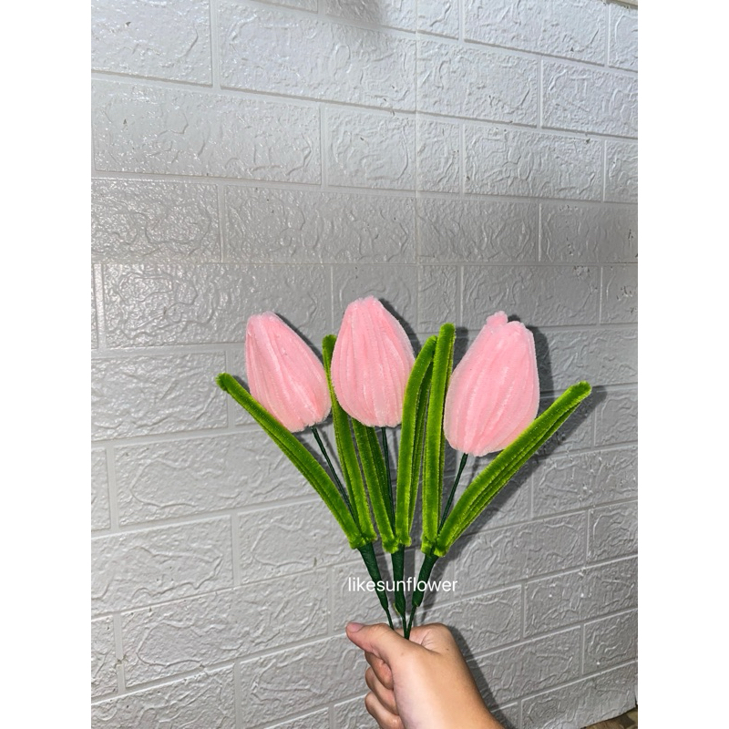 Jual BUNGA TULIP PIPE CLEANER/TULIP PINK/BUNGA KAWAT BULU | Shopee ...