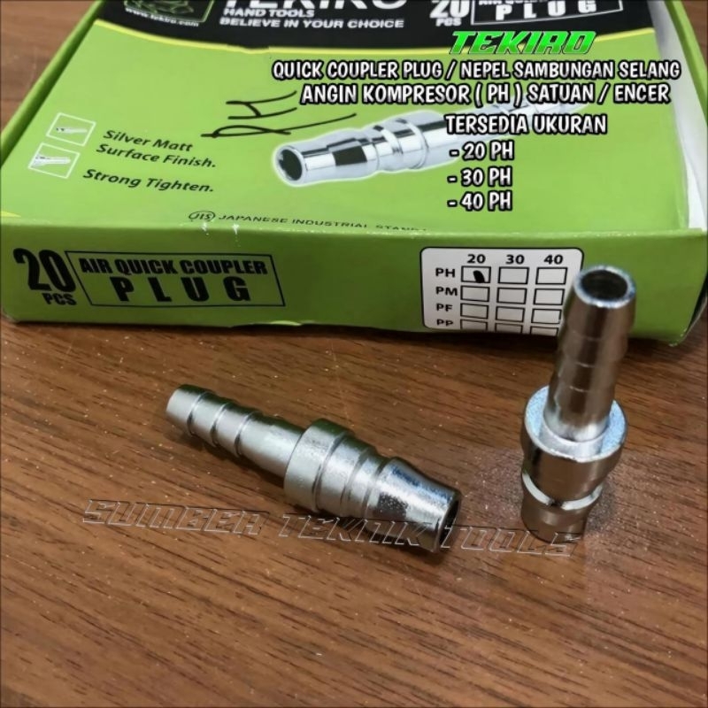 Jual Tekiro Quick Coupler Plug / Nepel Sambungan Selang Angin Kompresor ...