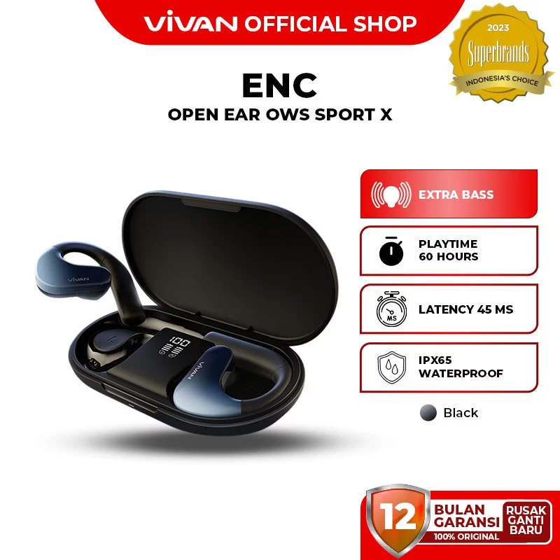 VIVAN OWS Open Ear True Wireless Earbuds IP65 Dual ENC Audio Hi-Dynamic Bluetooth 5.3 SPORT X