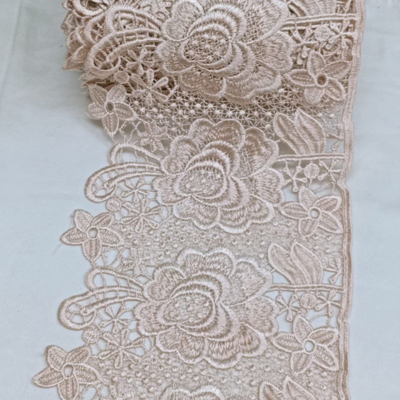 Jual RENDA GIPER LEBAR 20CM/PINGGIRAN MUKENA/RENDA LIST ROK | Shopee ...