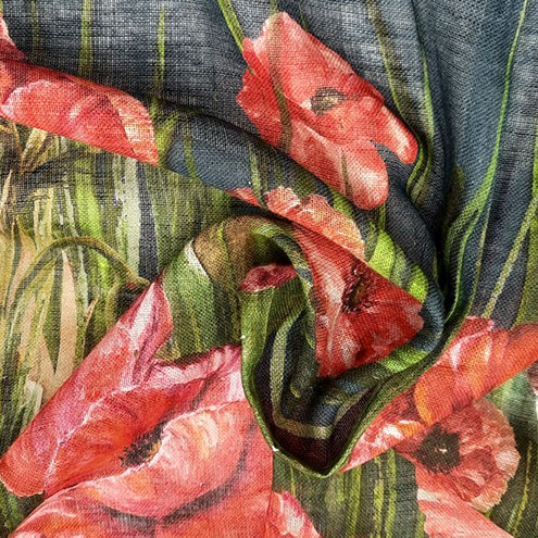 Jual Linen Motif Fancy Rose Ilalang Hitam Kain (1M) | Shopee Indonesia