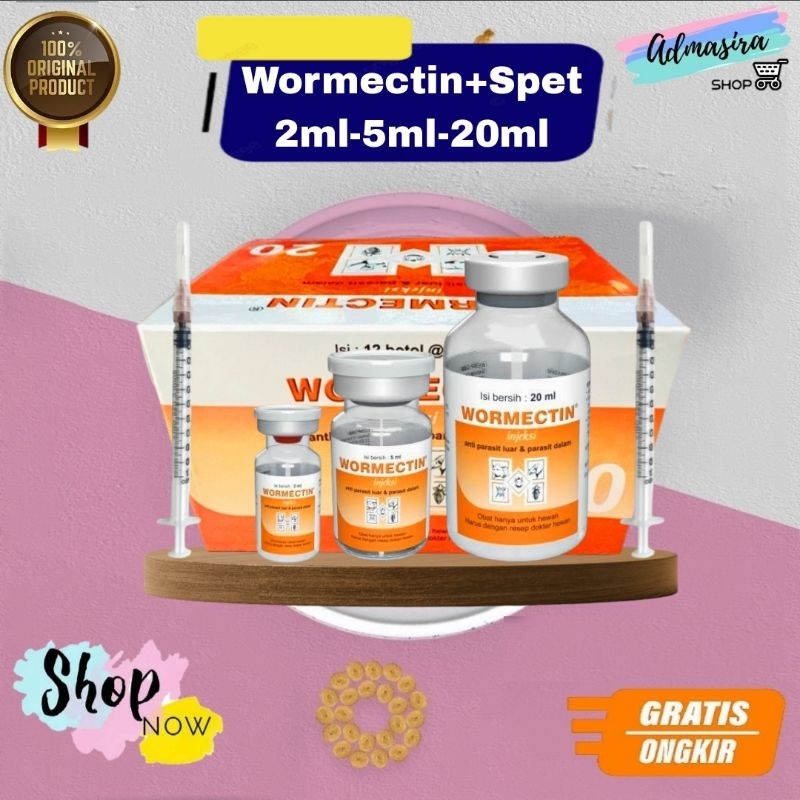 Jual WORMECTIN INJEKSI 2ml 5ml 20ml Spet Medion obat suntik membasmi ...